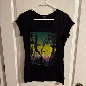 Guess Black Tee with LA Graphic